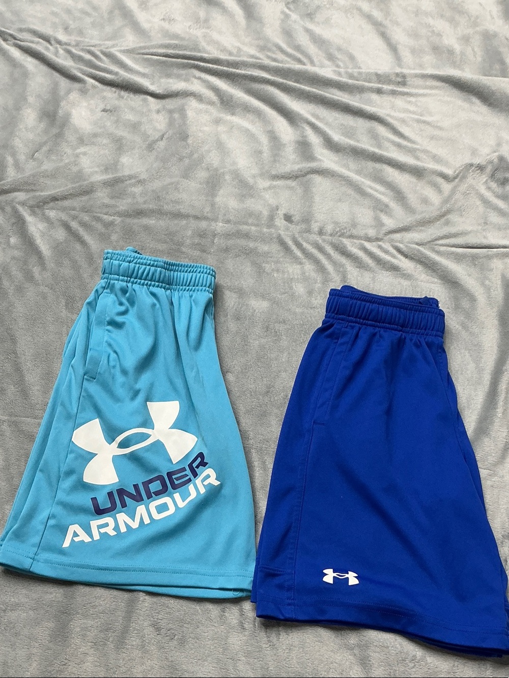 Under Armour Youth Light Blue & Royal Blue Athletic Shorts Set